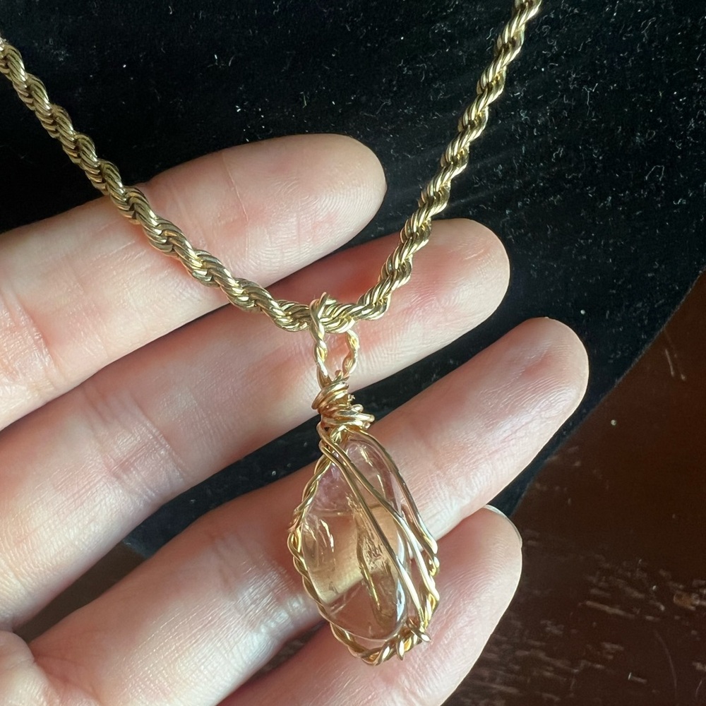 Gold-Filled Choker with Ametrine Pendant — Artist Wire Work - Picture 7 of 15